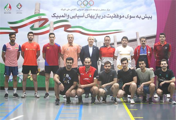 بازدید مهرداد علی قارداشی از تمرینات آماده‌سازی تیم ملی تنیس روی میز  در آکادمی ملی المپیک